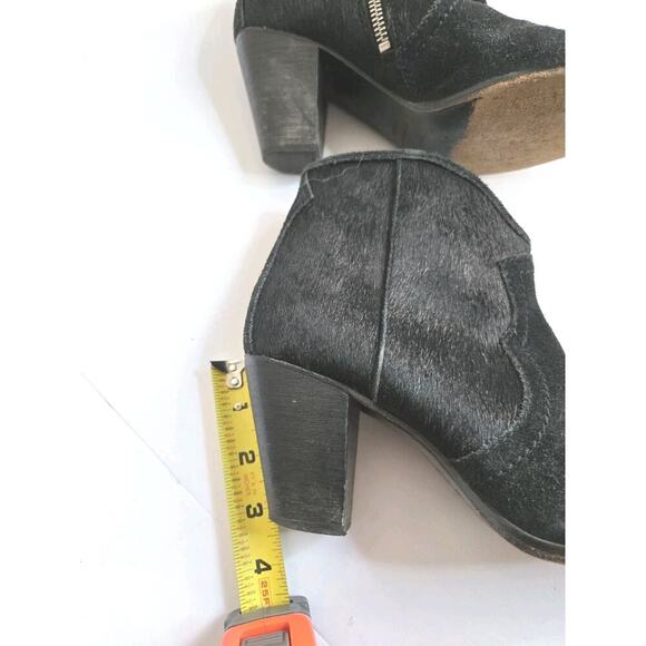 Womens Jigsaw Calfhair Ankle Boots Leather Zip-Up Black Size 39 US 8.5 - Picture 4 of 12